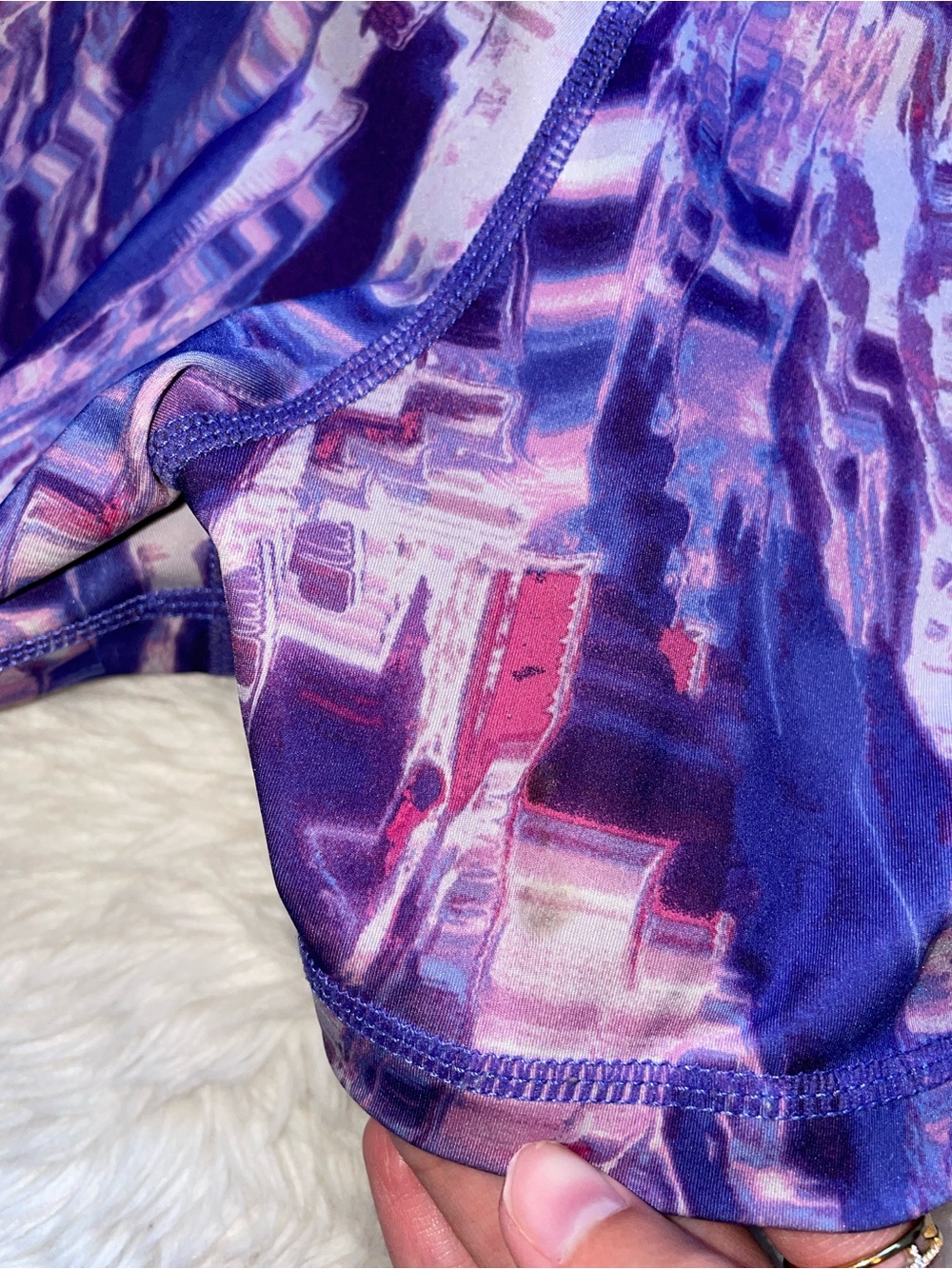 Nike pros purple print Nike Pro shorts women’s M medium compression gym dri fit - Picture 6 of 6